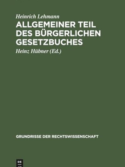 Allgemeiner Teil des Bürgerlichen Gesetzbuches