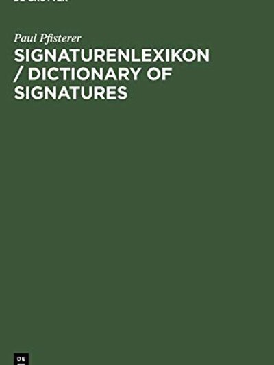 Dictionary of Signatures/Signaturenlexikon