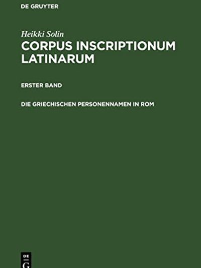 Die griechischen Personennamen in Rom